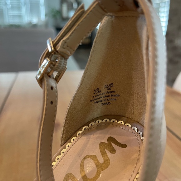 Neutral/Nude Sam Edelman Sandals Heels sz 10 - Picture 2 of 7